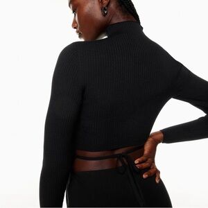 Aritzia Babaton Sculpt Knit Tie Back Longsleeve Mock neck